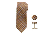 Набор: галстук, запонки светло-золотой